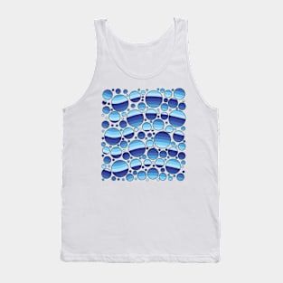 Circles - blue wavy circles colourful pleasing hand drawn doodle Tank Top